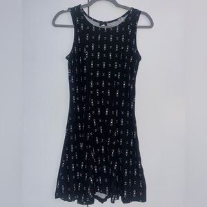 Mudd Black Minidress - Juniors Small - Keyhole Back with White Geometric Pattern